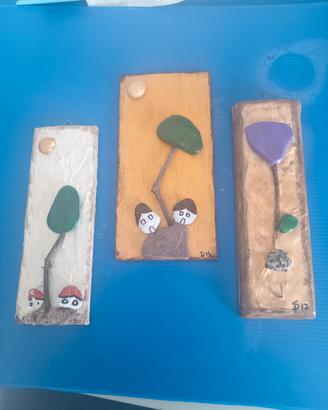 n. 5 quadri base legno 