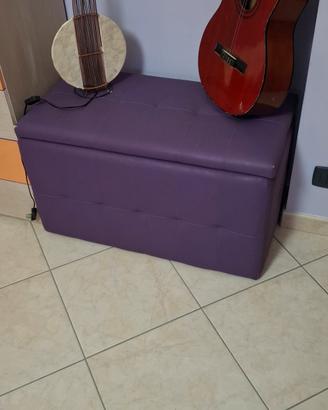 panca contenitore in pelle
