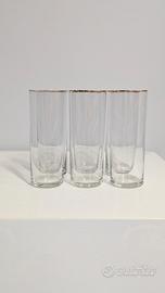 Set 6 bicchieri vintage in cristallo con bordo oro