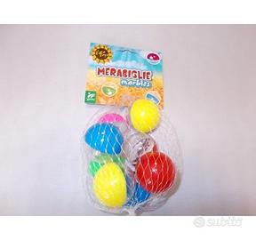 N. 8 BIGLIE IN PLASTICA COLORATE DA GIOCO
