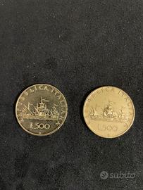 500 LIRE ARGENTO CARAVELLE 1958 E 1960