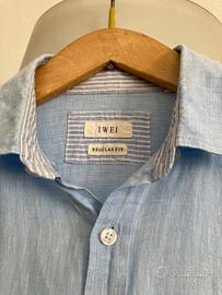 Camicia in lino azzurro taglia L