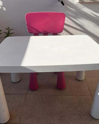 Tavolino con sedia ikea