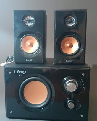 Casse linq  2.1  X3 nero per PC audio amplificate