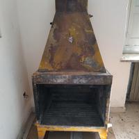 Struttura camino con caldaia