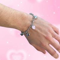 Braccialetto Argentato Cuore Rosa San Valentino