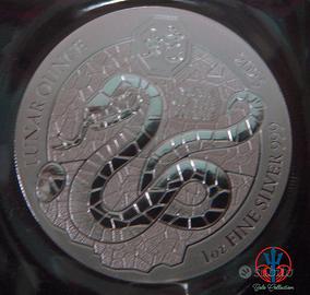 moneta argento Rwanda 2025 anno del serpente