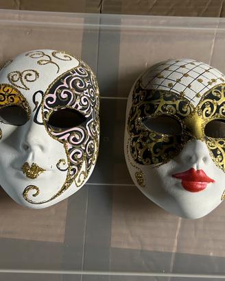 Coppia di Maschere Veneziane Artigianali.