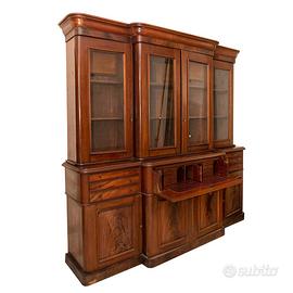 Libreria in mogano massello, inglese, Vittoriano