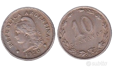 MONETA ARGENTINA 10 CENTAVOS 1920 - COD C11