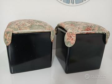 Set 2 Pouf Design Vintage stile Longato Base Rigid