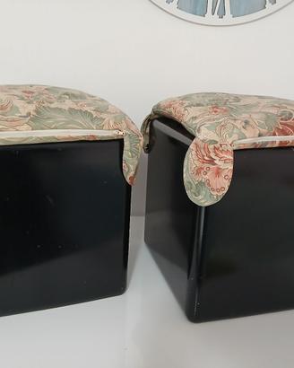 Set 2 Pouf Design Vintage stile Longato Base Rigid