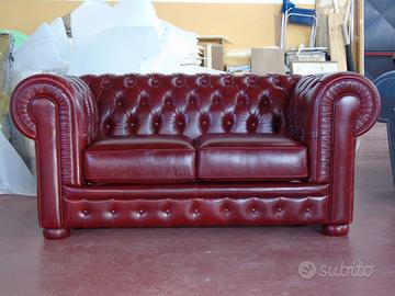 Chester 2 posti LETTO in pelle vintage vinaccio