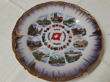 VECCHIO PIATTO PORCELLANA / CERAMICA SVIZZERA  