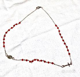 Rosario collana vero argento