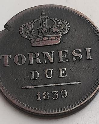 Napoli 2 tornesi 1839