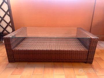 Tavolinetto in Polyrattan marrone