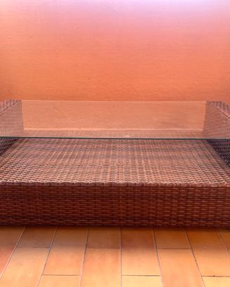 Tavolinetto in Polyrattan marrone