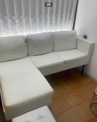 Divano Bianco con Penisola - PARI AL NUOVO