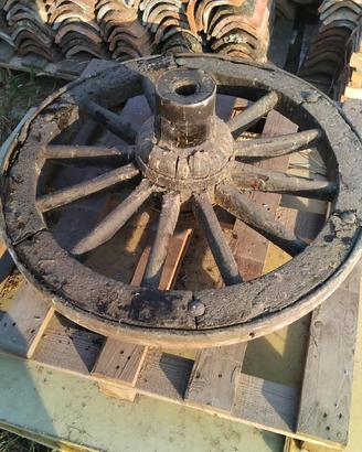 Ruota di carro in legno