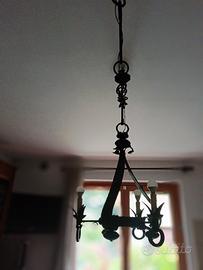 lampadario in ferro battuto 