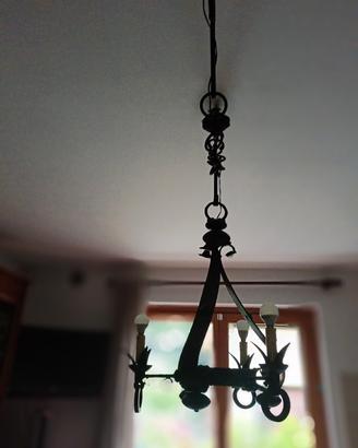 lampadario in ferro battuto 