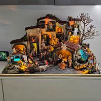 Presepe artigianale con pastorelli