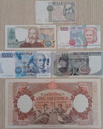 Banconote lira italiana lire 