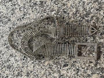 Cintura in metallo e strass galvanica argento