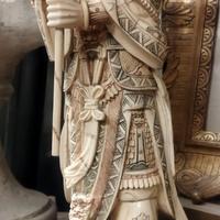 STATUA SCULTURA ORIENTALE IN OSSO - h.  37cm