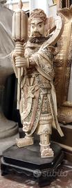 STATUA SCULTURA ORIENTALE IN OSSO - h.  37cm