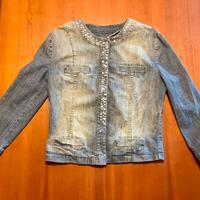 Giubbotto di jeans con perle