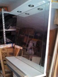 Specchiera da bagno, bianca con 2 faretti