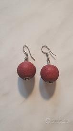 orecchini tondi rossi