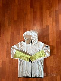 Felpa Nike Tech Fleece Grigia e Verde Lime