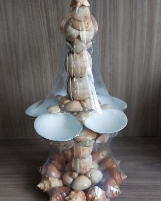 Scultura marina in conchiglie 39 cm centrotavola