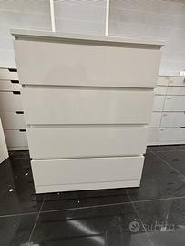 Cassettiera Malm 4 cassetti bianco lucido