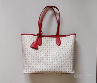 Pollini, shopping bag+pochette, avorio/lacca