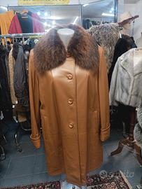 Cappotto in Vera Pelle Marrone Chiaro