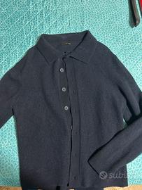 Zara cardigan polo maglia blu navy taglia XL