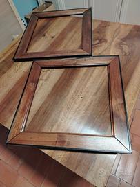 coppia cornici  antiche noce bordate nero