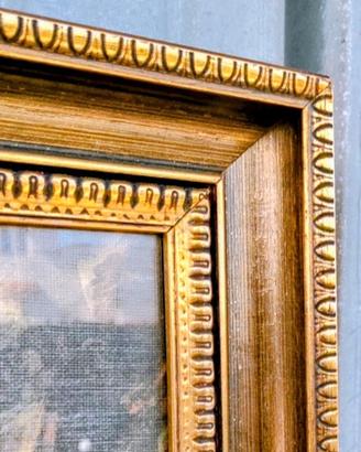 Cornice per quadri antica perfetta, con stampa.