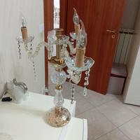 due lampade in vetro e Swarovski 