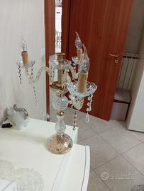 due lampade in vetro e Swarovski 