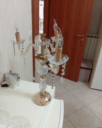due lampade in vetro e Swarovski 