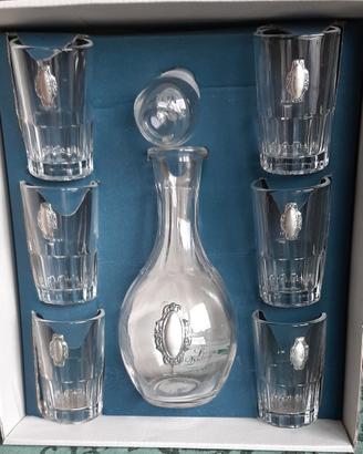 Set bottiglia da liquore con 6 bicchierini 