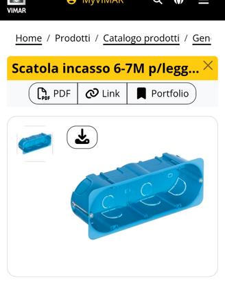 Cassetta incasso 7 moduli per pareti cartongesso