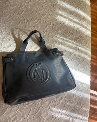 Armani jeans Borsa vernice avio