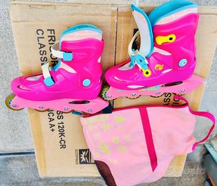 set 2 pattini oxelo quad 100 rosa34-35 e 36-37