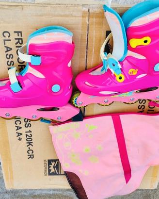 set 2 pattini oxelo quad 100 rosa34-35 e 36-37